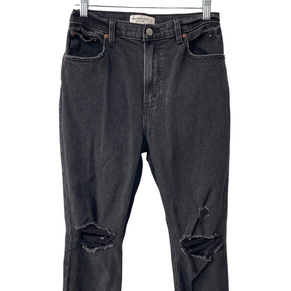Abercrombie and Fitch Jean Size 27 Fitch Ultra High Rise Straight Leg Distressed - Picture 3 of 8